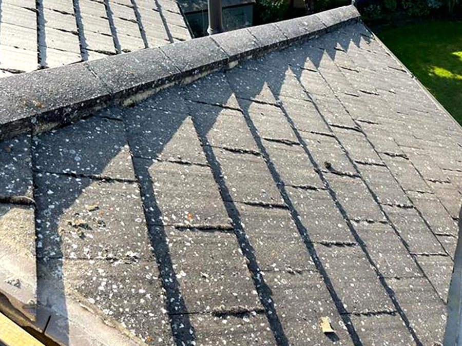 A roof before cleaning, Urban Roofing Specialists, photo 2